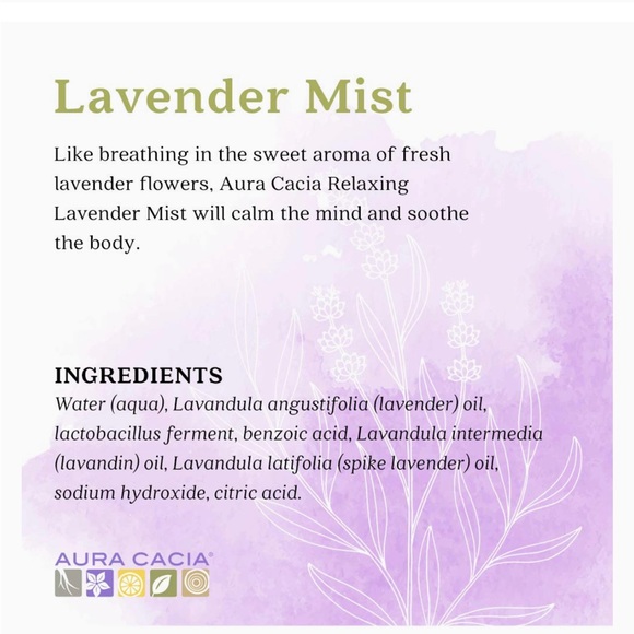 Aura Cacia NWT Relaxing Lavender Aromatherapy Mist 4 fl oz x 3 bottles - Picture 3 of 3